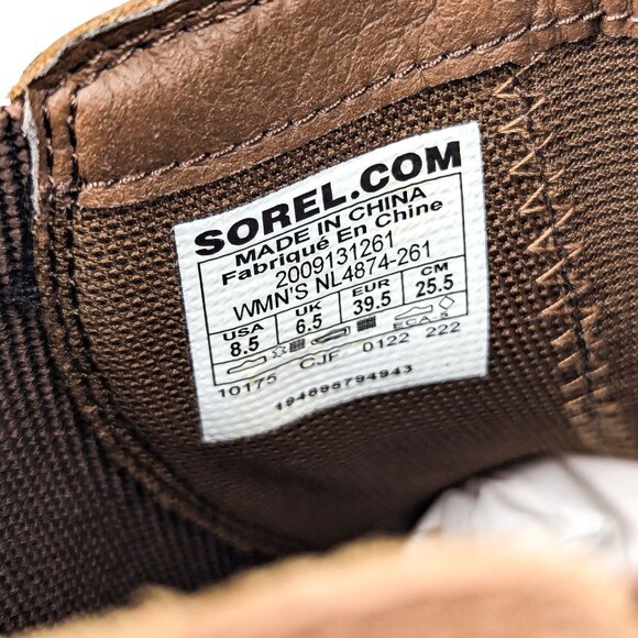 Sorel Women Hi-Line Heel Chelsea Brown Leather Waterproof Ankle Boots size 8.5 - Picture 9 of 9